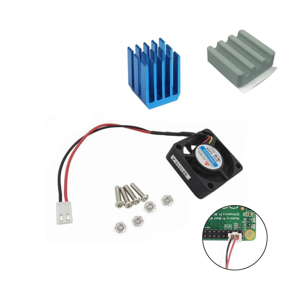 Ceramic Aluminium Heatsink AND Cooling Fan Kit for All Raspberry Pi Models 3 2 B