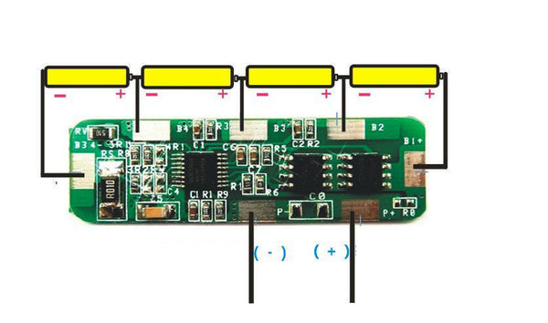 4A-5A PCB BMS Protection Board for 4 Packs 18650 Li-ion lithium Battery Cell