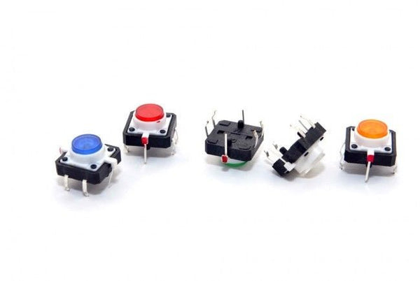 LED Lamp Momentary Tactile Push Button Switch 4 Pin PCB 12 x 12 x 7mm 5 PCS