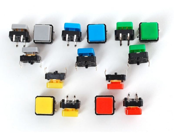 Colourful Tactile Button Switch 12x 12x7.3mm Assortment Square CAPS 5/10/20 PCS