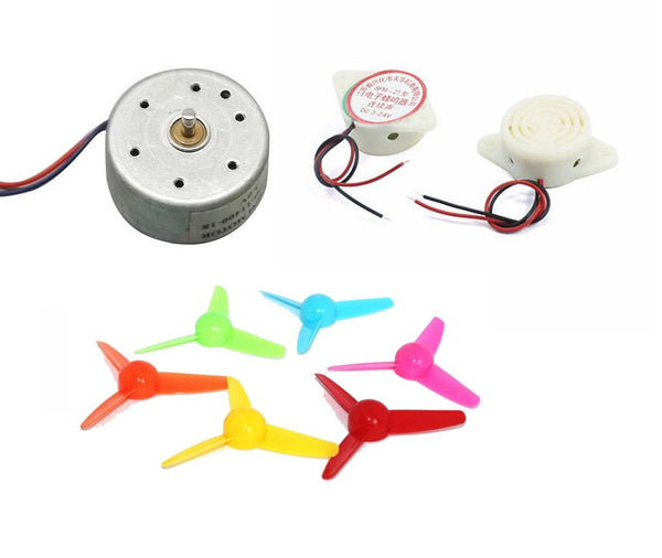 DC 3-24 V Piezo Buzzer AND 1.5V-9V DC Motor with FAN Car Toy for BBC Micro:bit