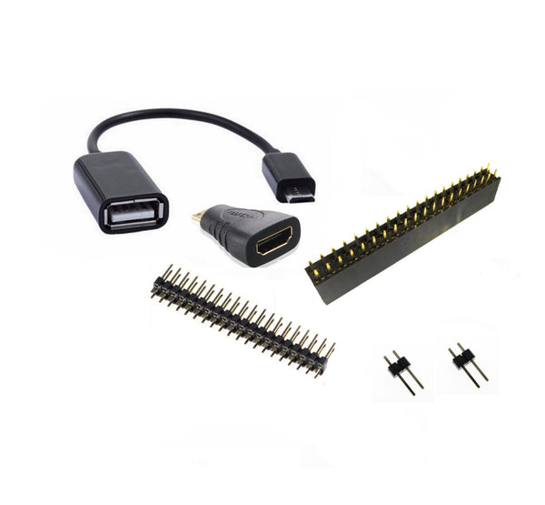 Starter Kit for Raspberry Pi Zero Micro USB Cable HDMI Adapter 2x20 Male Header