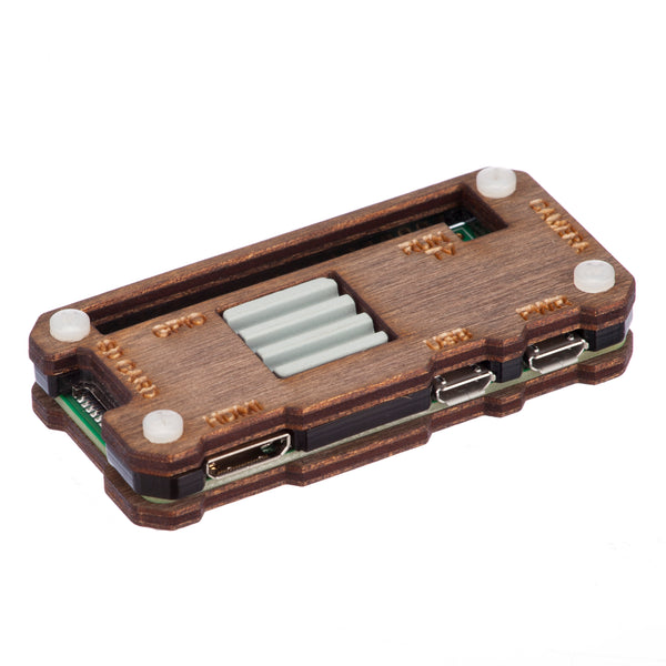 Raspberry Pi Zero W / Zero 2 W Case with Ceramic Heatsink - Dark Wood