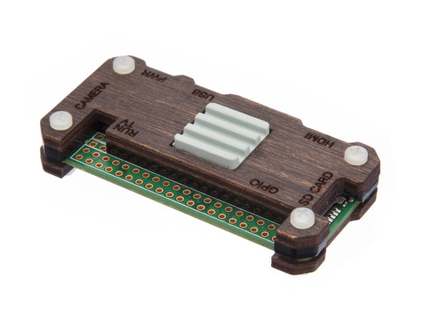 Raspberry Pi Zero Case with Ceramic Heatsink - Dark Wood