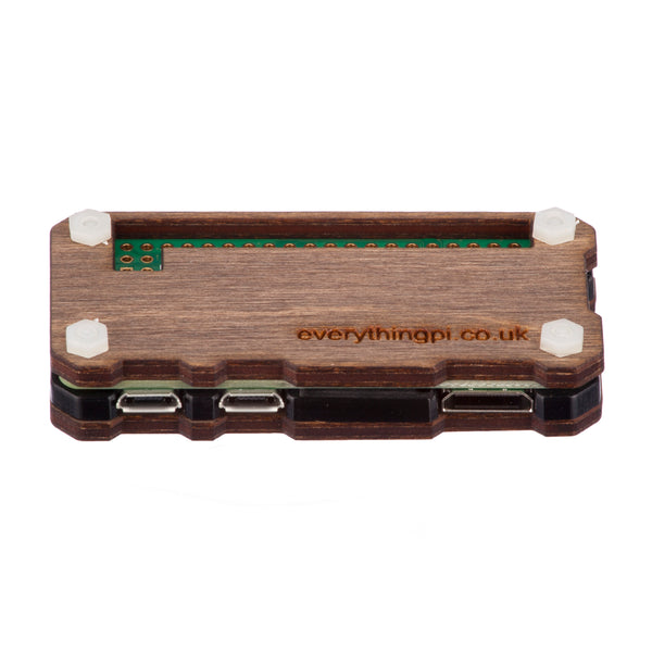 Raspberry Pi Zero W / Zero 2 W Case with Ceramic Heatsink - Dark Wood