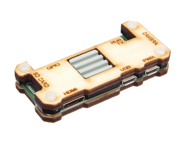 Raspberry Pi Zero Case with Ceramic Heatsink - Light Wood