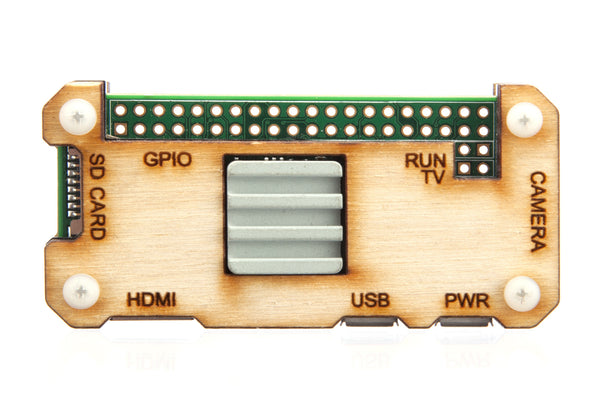 Raspberry Pi Zero Case with Ceramic Heatsink - Light Wood