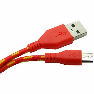 2 x Braided Micro USB Cable 1m Power Charge Cable for Raspberry Pi