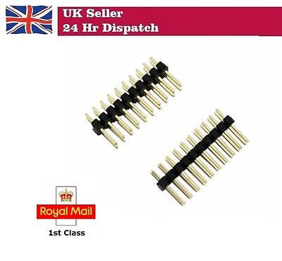 Straight Double Row PCB Pin Headers 2.54mm, 2 x 10-way for micro:bit Pack of 2
