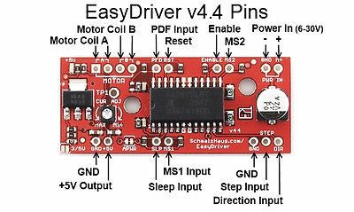 A3967 EasyDriver Stepper Motor Driver v4.4 for Arduino Raspberry Pi 1/2/ 5/10 PC