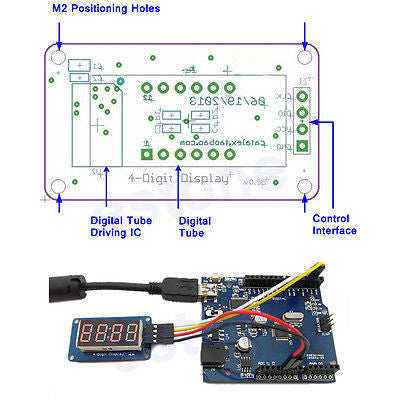 4 Bits Digital Tube LED Display Module Clock for Arduino Raspberry Pi