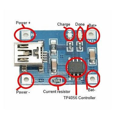 5V Mini USB 1A Lithium Battery Charging Board TP4056 Charger Module