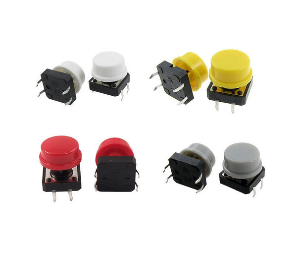 12x12x7.3mm Panel PCB Momentary Tactile Push Button Switch with CAP  5/10/20 PCS