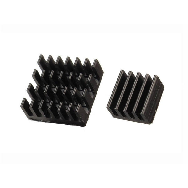 Black Aluminium Heatsink set Raspberry Pi / Zero SELF ADHESIVE 1 / 2 / 3 sets