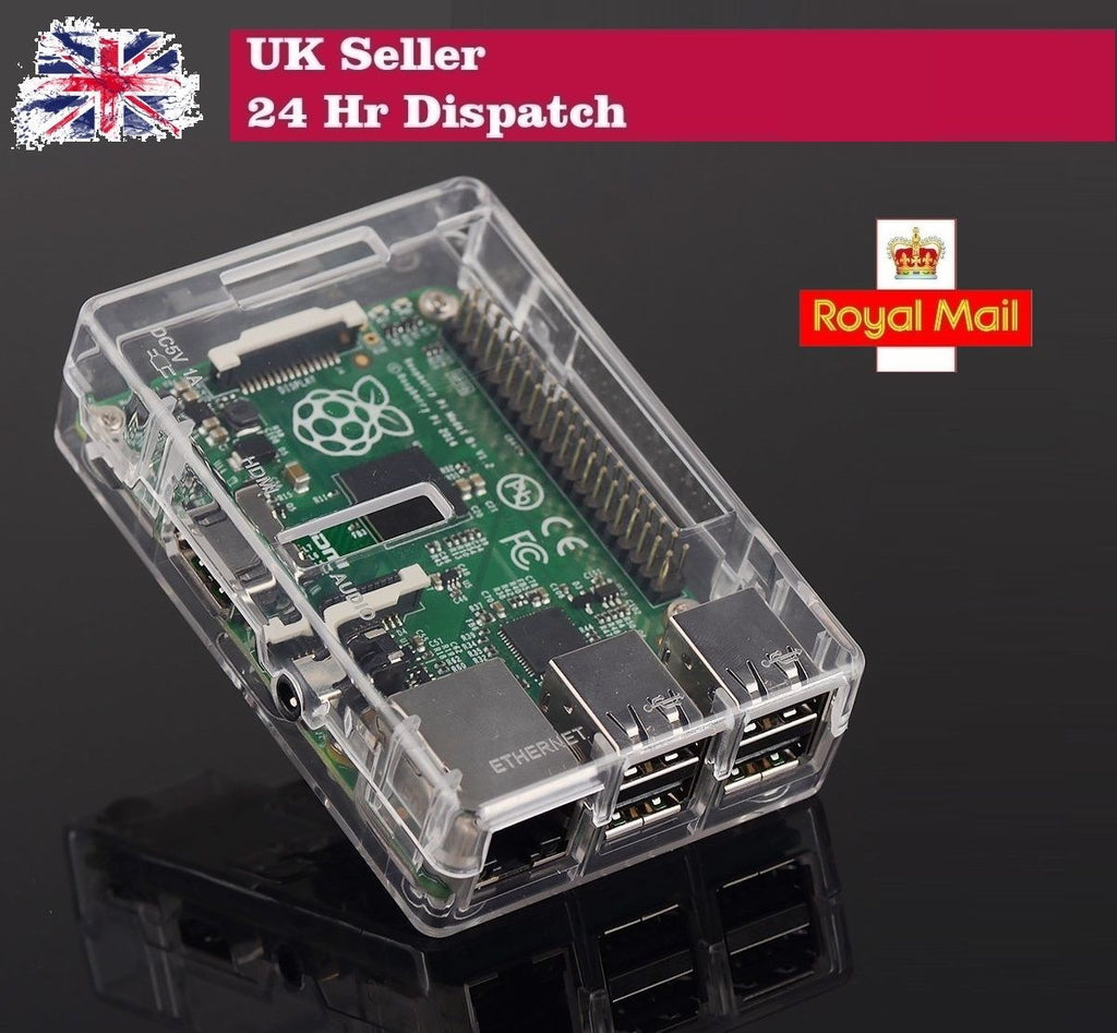 QUALITY Transparent Case Cover For Raspberry Pi Models B+ 2 3 B With HEATSINKS