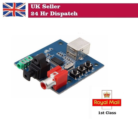 PCM2704 USB DAC To S/PDIF Sound Card - 3.5mm Analog Audio Decoder Board