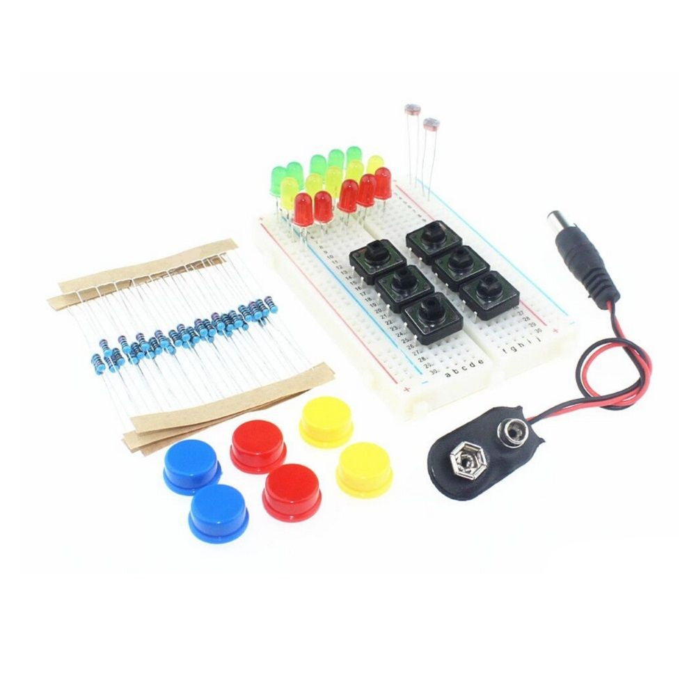 kit de démarrage pour Arduino: breadboard, câbles, LEDs