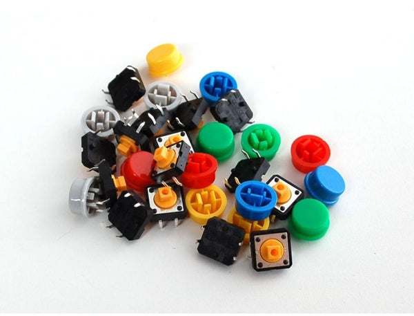 12x12x7.3mm Panel PCB Momentary Tactile Push Button Switch with CAP  5/10/20 PCS