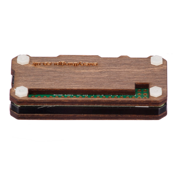 Raspberry Pi Zero W / Zero 2 W Case with Ceramic Heatsink - Dark Wood