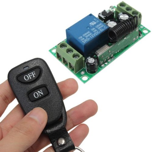 DC 12V 10A Relay 1CH Channel Wireless RF Remote Control Switch Transmitter With Receiver